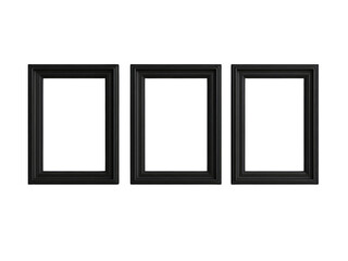Black frame set 3 isolated transparent background.