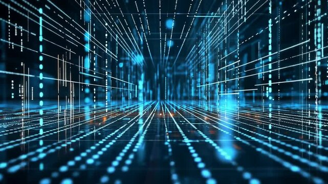 Futuristic Digital Network, Connection, Technology Concept - Abstract Data Transmission