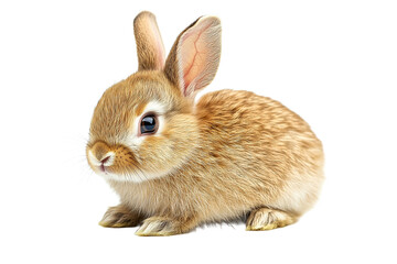 Obraz premium Adorable golden brown bunny, isolated on black, cut out transparent