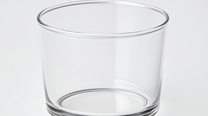 Empty clear glass tumbler on white background. (2)