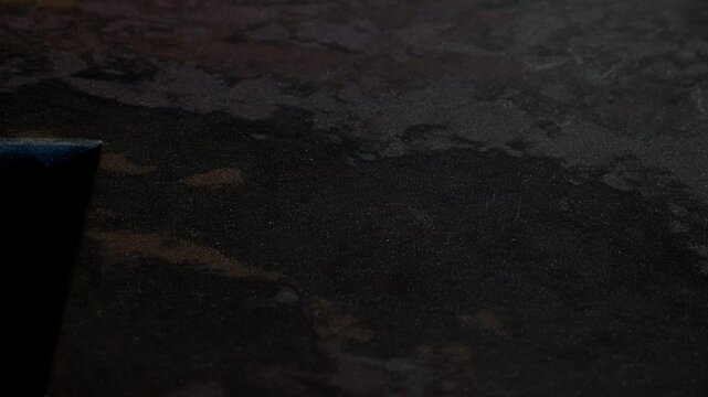 Trendy black quartz stone with luxury background texture. Kitchen countertops with modern interior design and counters. Nobody