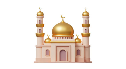 Isolated Mosque Building Illustration