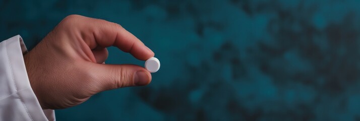 The image features a medical professional's hand holding a pill against an abstract backdrop, symbolizing health, wellness, and the importance of pharmaceuticals in our lives.