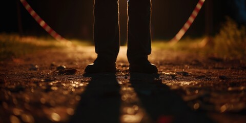 A shadowy figure stands in a softly illuminated setting, evoking feelings of mystery and intrigue while suggesting a narrative of suspense and anticipation.