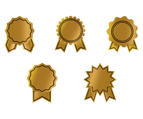 Gold badge label template collection