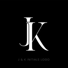 J & K initials logo vector. JK logo. JK monogram for wedding