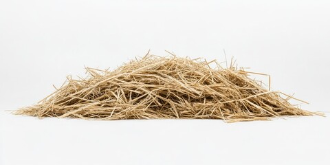 Pile of Straw on White Background