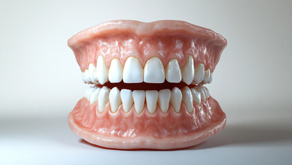 Obraz premium : Realistic Smiling Mouth with Perfect White Teeth