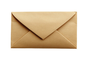 Brown kraft envelope, closed, letter, package, document, design, cut out transparent