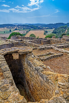 ruins of the iberean settlement Puig de Sant Andreu near Ullastret, Spain