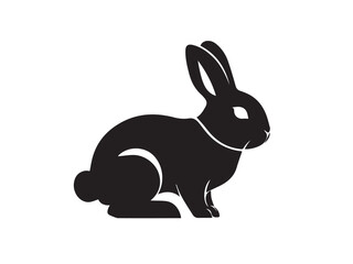 Rabbit silhouette on white background. Rabbit silhouette vector design.