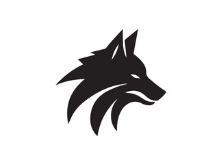 Obraz premium Wolf vector logo. Black wolf head silhouette. Wolf head logo design. Wolf Head vector silhouette logo style art design illustration. 