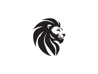Lion silhouette. Lion head silhouette isolated on white background. Lion logo. Vector logo design.