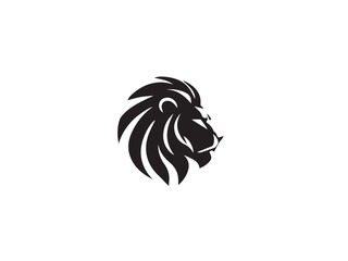 Lion silhouette. Lion head silhouette isolated on white background. Lion logo. Vector logo design.