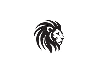 Lion silhouette. Lion head silhouette isolated on white background. Lion logo. Vector logo design.