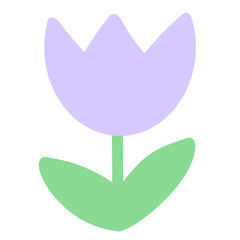 lavender color flower with green leaves