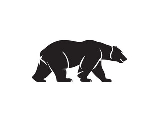 Bear silhouette. Black Bear silhouette isolated on white background. Bear vector design.