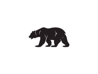 Bear silhouette. Black Bear silhouette isolated on white background. Bear vector design.