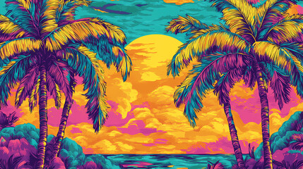 tropical summer seamless pattern