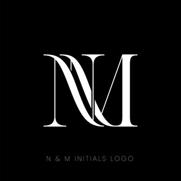 N & M initials logo vector. NM logo. NM monogram for wedding