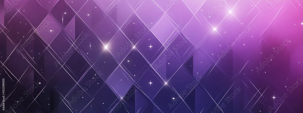 Poster purple gradient background with thin lines and rhombus shapes generative ai