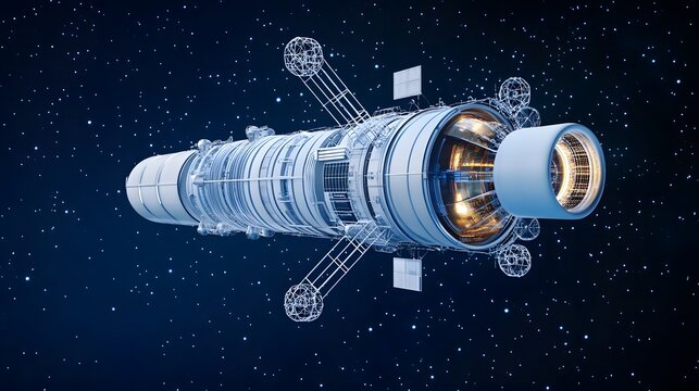 A space elevator blueprint connecting Earth's surface to an orbital docking station with structural integrity analysis.