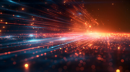 Red Blue Light Trails Abstract Digital Art, Futuristic Energy Speed Lines for Modern Design