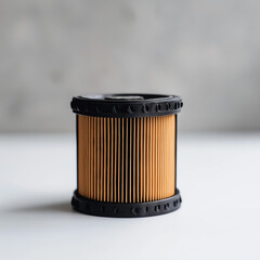 Dynamic Close-Up Shot of Car Oil Filter Showcasing Visible Threading and Industrial Mechanical Excellence Remarkably