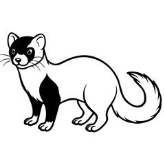 Obraz premium a cute ferret illustration with a curious expression, perfect for educational and design projects vector illustration