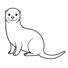 Obraz premium a cute and friendly cartoon river otter with a smiling expression and a smooth outline design. This illustration is perfect for various design project