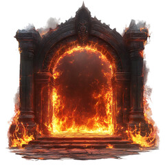 Infernal Gate Fire Door Isolated on Transparent Background