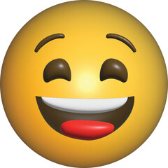3d Joyful Emoji Face