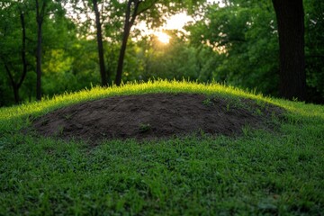 Obraz premium A grassy hill bathed in golden sunlight