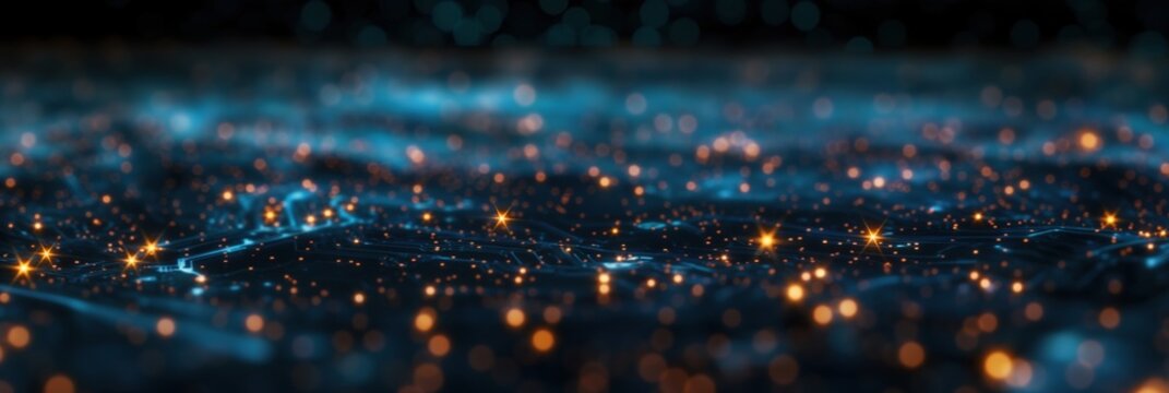 An abstract digital design illustrates a glowing network, conveying the essence of technology, connectivity, and the beauty of modern digital art.