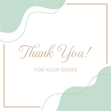 vector illustration of a thank you card. thanks for order
