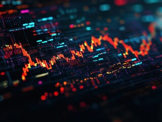 Obraz premium Colorful Digital Data Visualization with Chart Trends