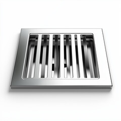 A chrome drain grate with a sleek, contemporary design, embodying both functional elegance and precision engineering.