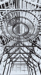 Architectural ceiling in geometric patterns abstract