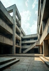 Urban Decay: A Brutalist Structure's Silent Elegance