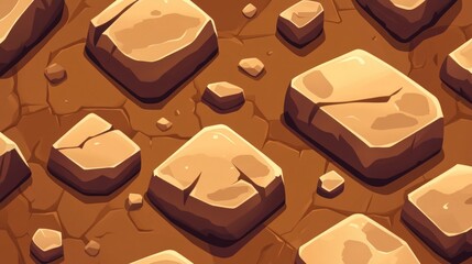 Fototapeta premium Desert Square Rocks Pattern