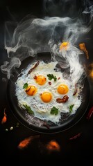 Fried Eggs with Spices and Smoke