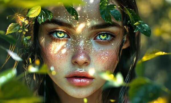 Enchanted Forest Nymph: A Portrait of Mystical Beauty