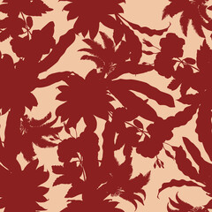 Tropical pattern, floral, leaves. Digital print in Repeat (rapport), Resolution 300 DPI, ideal for fashion, decoration and stationery.