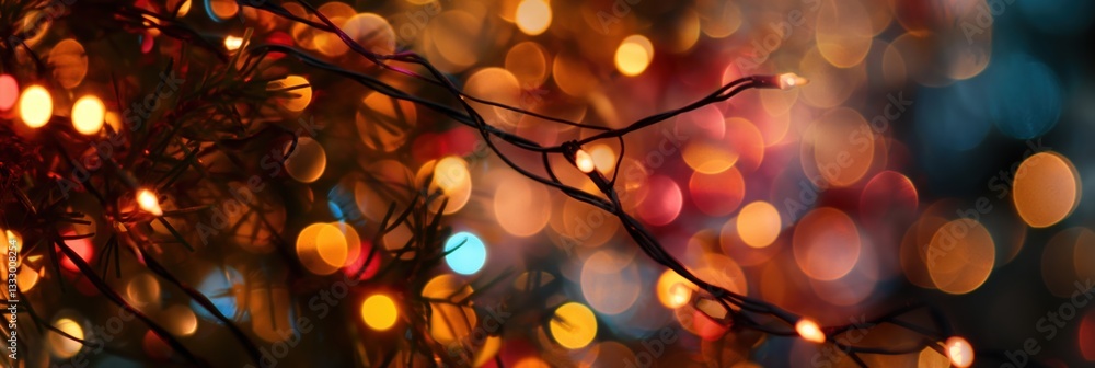 Aufkleber a mesmerizing display of colorful bokeh lights softly glowing, creating a whimsical and enchanting a