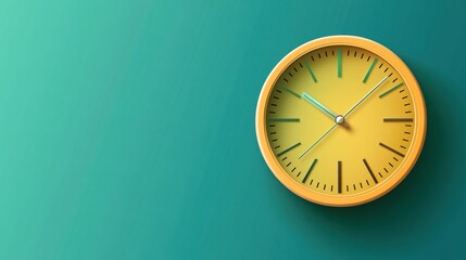 Orange Wall Clock, Teal Background