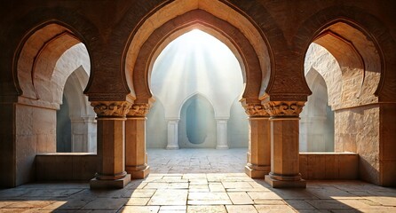 Obraz premium Sunlit Archways: A Journey Through Timeless Architecture
