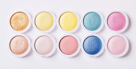 Naklejka premium Pastel eyeshadows in compact palettes