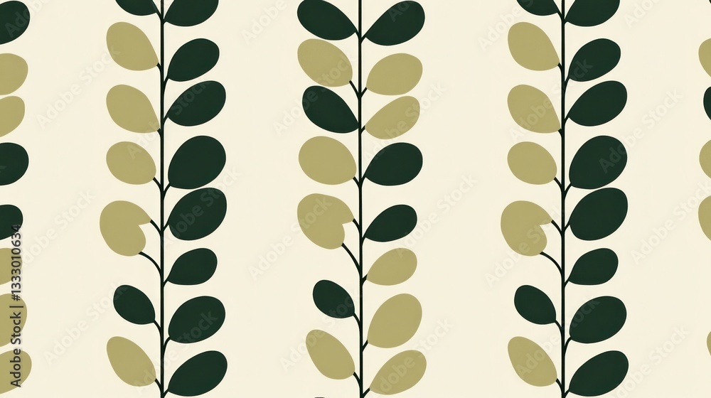 Poster abstract botanical vertical pattern