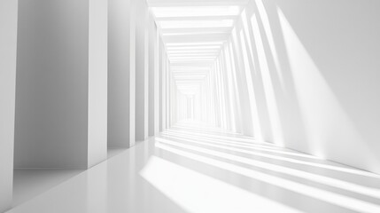 Obraz premium Sunlit White Corridor