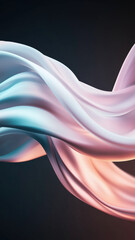 Abstract waves of a futuristic, glowing ribbon elegantly twist in a dreamlike, fluid motion.

